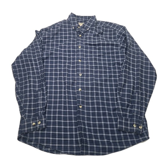 L.L. Bean Other - L.L. Bean Men Flannel Plaid Long Sleeve Button-Down Shirt Blue Size Medium